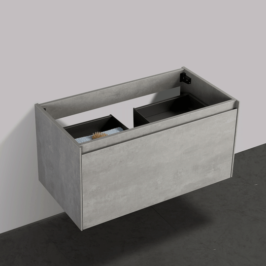 BAI 0762 Wall Hung 36-inch Bathroom Vanity in Stone Gray Finish