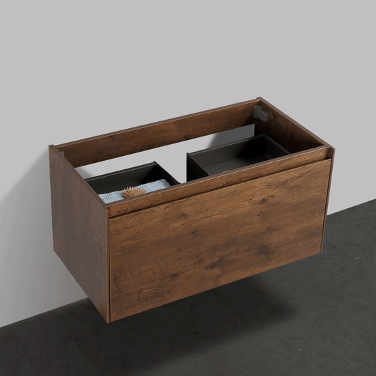 BAI 0763 Wall Hung 36-inch Bathroom Vanity in Rose Wood Finish