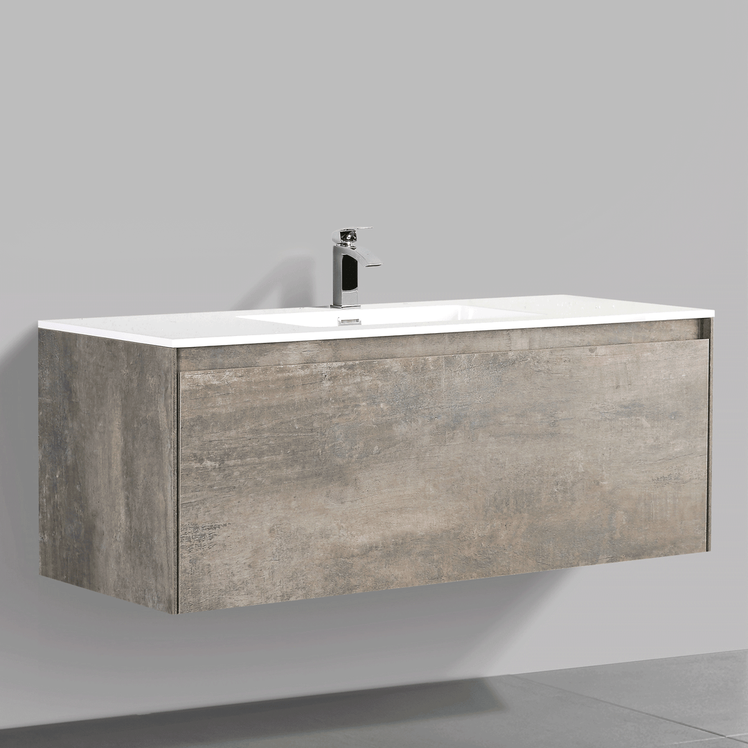 BAI 0764 Wall Hung 47-inch Bathroom Vanity in Rustic Stone Finish