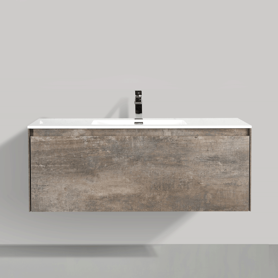 BAI 0764 Wall Hung 47-inch Bathroom Vanity in Rustic Stone Finish