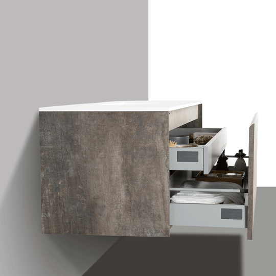 BAI 0764 Wall Hung 47-inch Bathroom Vanity in Rustic Stone Finish