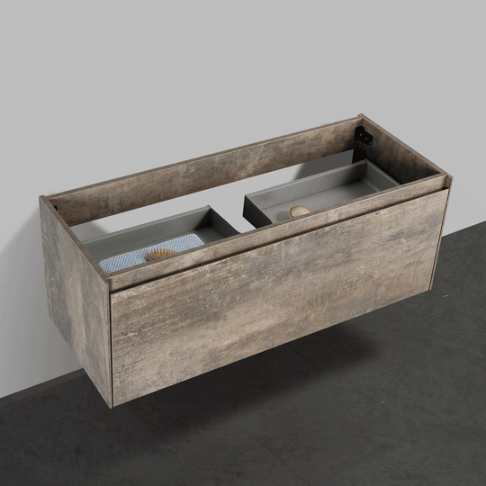 BAI 0764 Wall Hung 47-inch Bathroom Vanity in Rustic Stone Finish