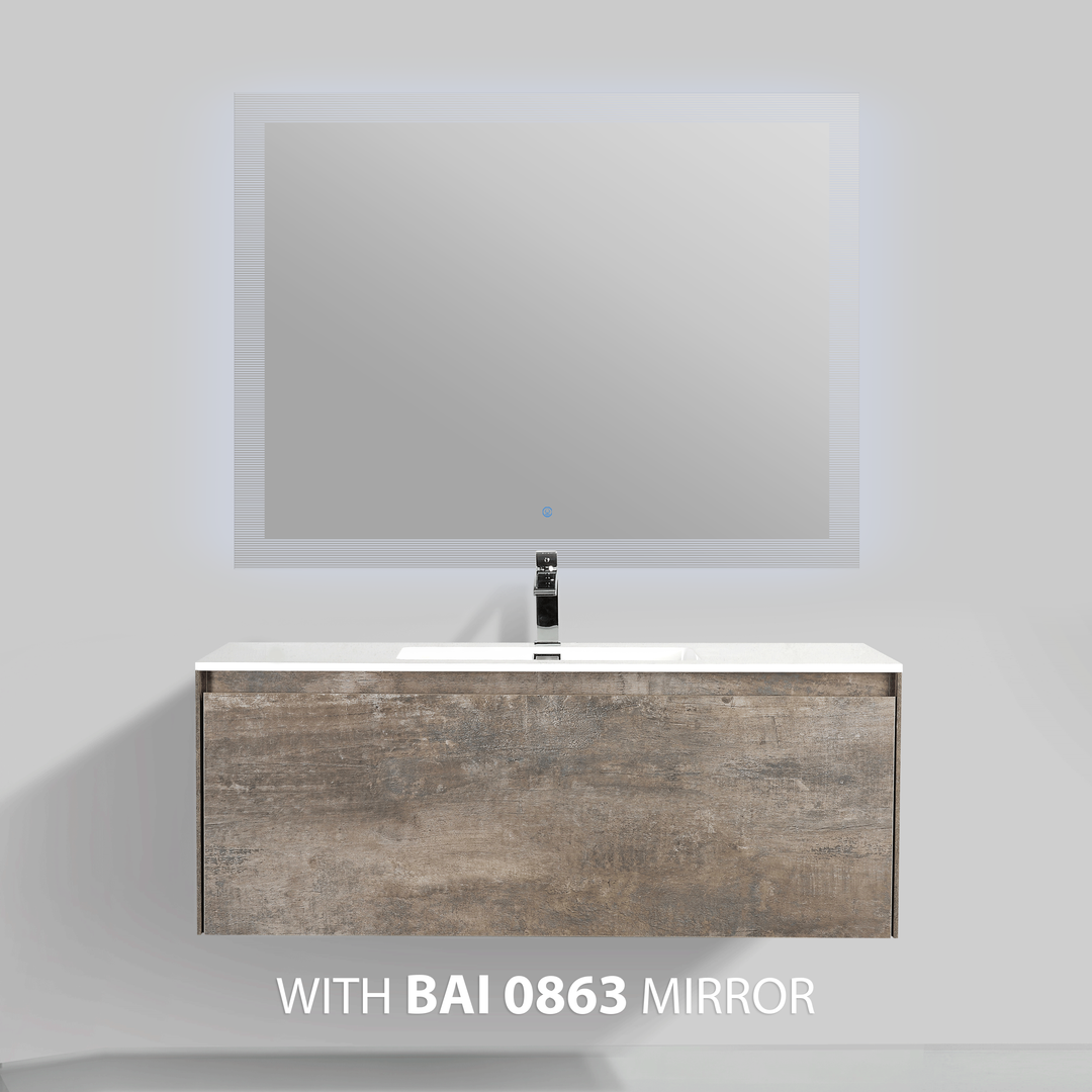 BAI 0764 Wall Hung 47-inch Bathroom Vanity in Rustic Stone Finish