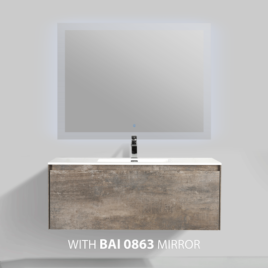 BAI 0764 Wall Hung 47-inch Bathroom Vanity in Rustic Stone Finish