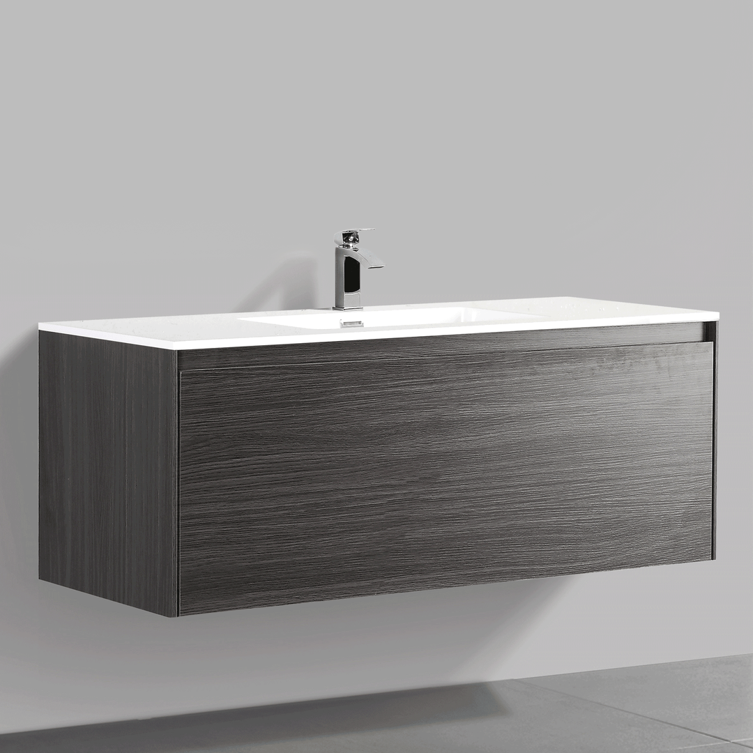 BAI 0765 Wall Hung 47-inch Bathroom Vanity in Graphite Wood Finish
