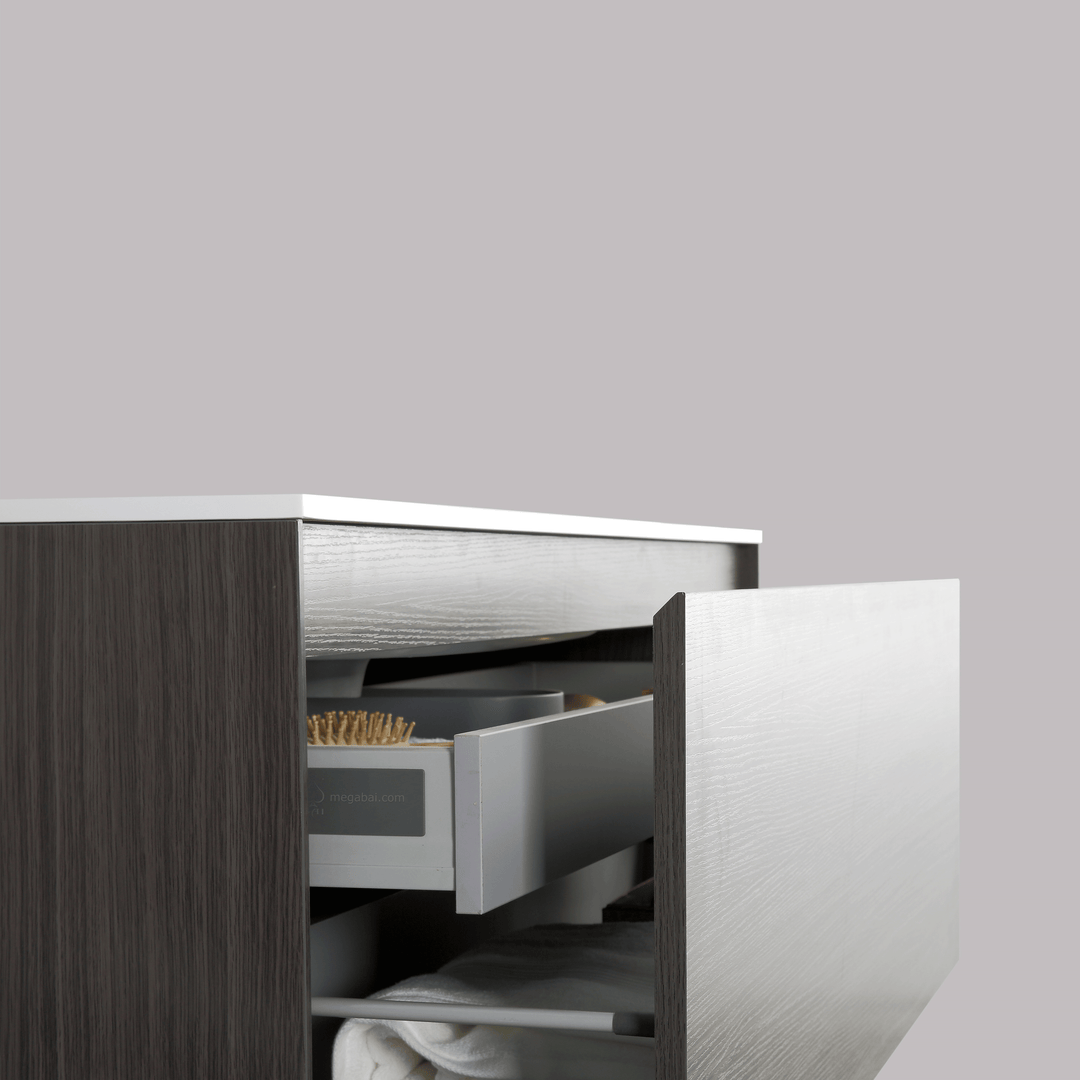 BAI 0765 Wall Hung 47-inch Bathroom Vanity in Graphite Wood Finish