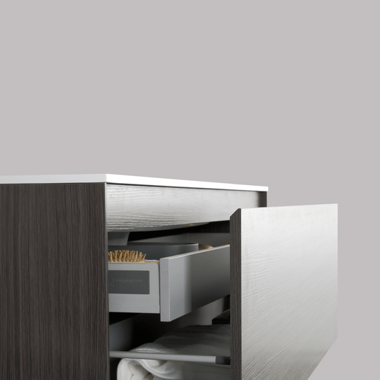 BAI 0765 Wall Hung 47-inch Bathroom Vanity in Graphite Wood Finish