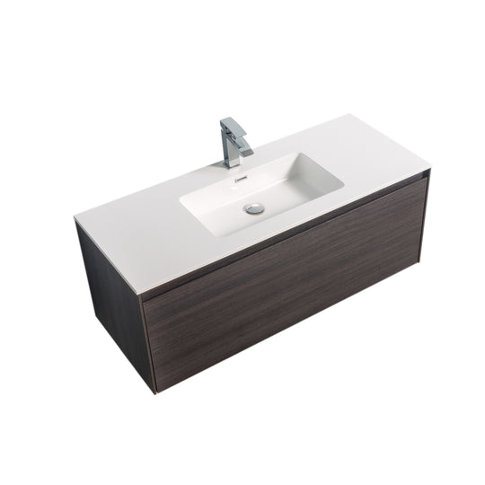 BAI 0765 Wall Hung 47-inch Bathroom Vanity in Graphite Wood Finish