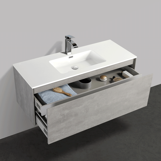 BAI 0766 Wall Hung 47-inch Bathroom Vanity in Stone Gray Finish