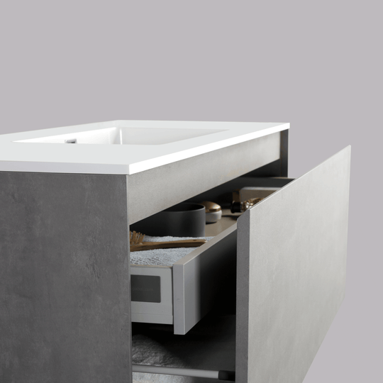 BAI 0766 Wall Hung 47-inch Bathroom Vanity in Stone Gray Finish