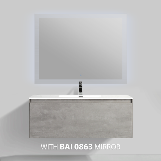 BAI 0766 Wall Hung 47-inch Bathroom Vanity in Stone Gray Finish
