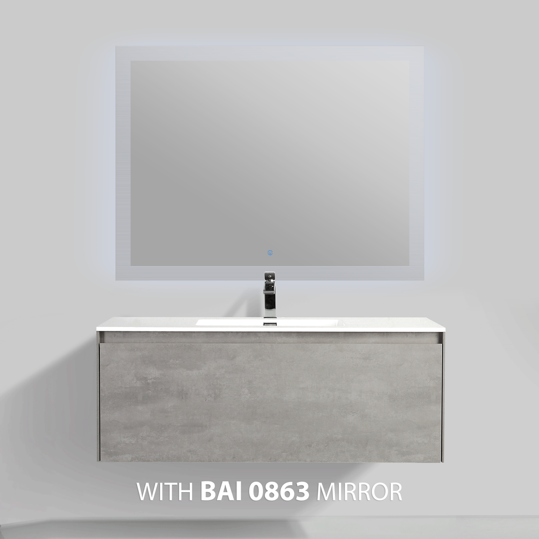 BAI 0766 Wall Hung 47-inch Bathroom Vanity in Stone Gray Finish