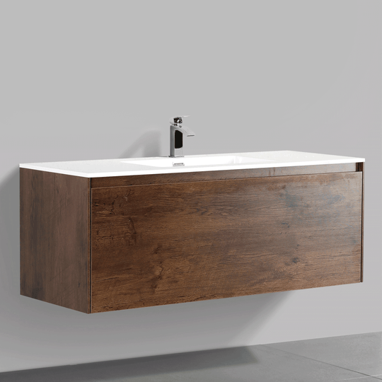 BAI 0767 Wall Hung 47-inch Bathroom Vanity in Rose Wood Finish