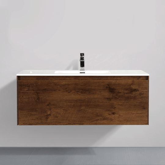 BAI 0767 Wall Hung 47-inch Bathroom Vanity in Rose Wood Finish