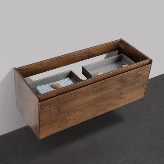 BAI 0767 Wall Hung 47-inch Bathroom Vanity in Rose Wood Finish