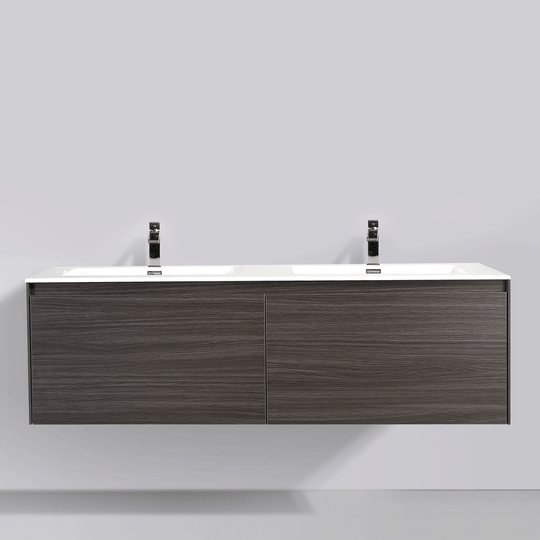 BAI 0769 Wall Hung 59-inch Bathroom Vanity in Graphite Wood Finish