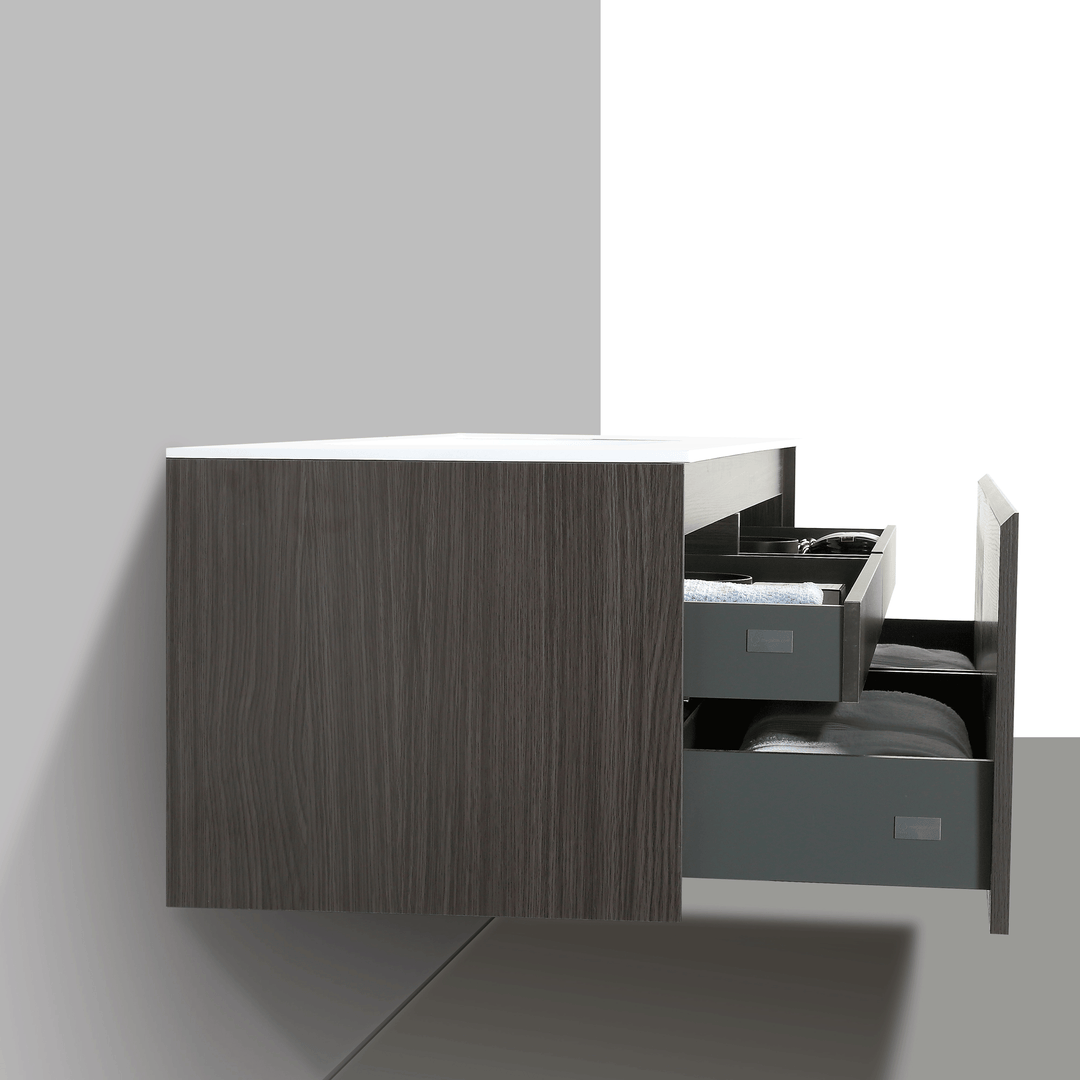 BAI 0769 Wall Hung 59-inch Bathroom Vanity in Graphite Wood Finish