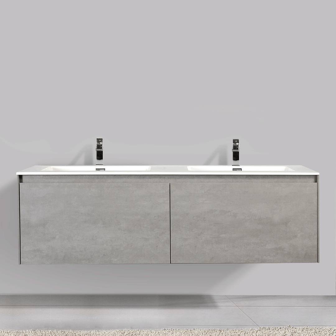 BAI 0770 Wall Hung 59-inch Bathroom Vanity in Stone Gray Finish