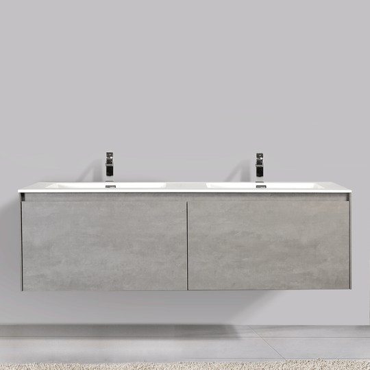 BAI 0770 Wall Hung 59-inch Bathroom Vanity in Stone Gray Finish