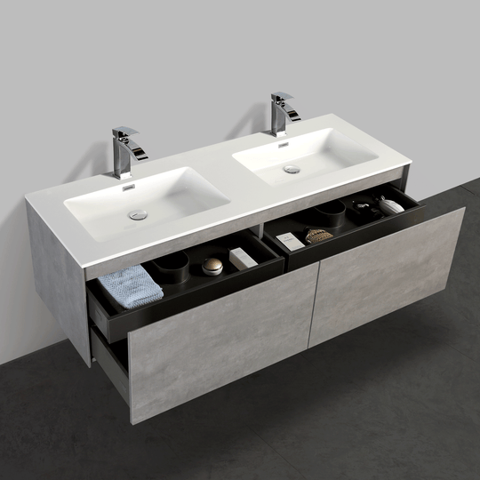 BAI 0770 Wall Hung 59-inch Bathroom Vanity in Stone Gray FinishBAI 0770 Wall Hung 59-inch Bathroom Vanity in Stone Gray Finish
