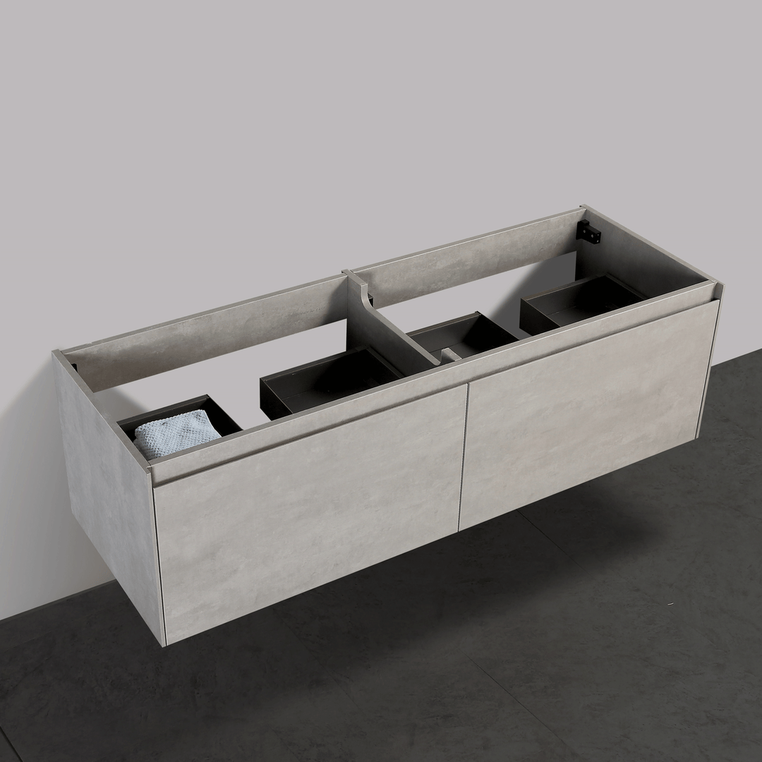 BAI 0770 Wall Hung 59-inch Bathroom Vanity in Stone Gray Finish