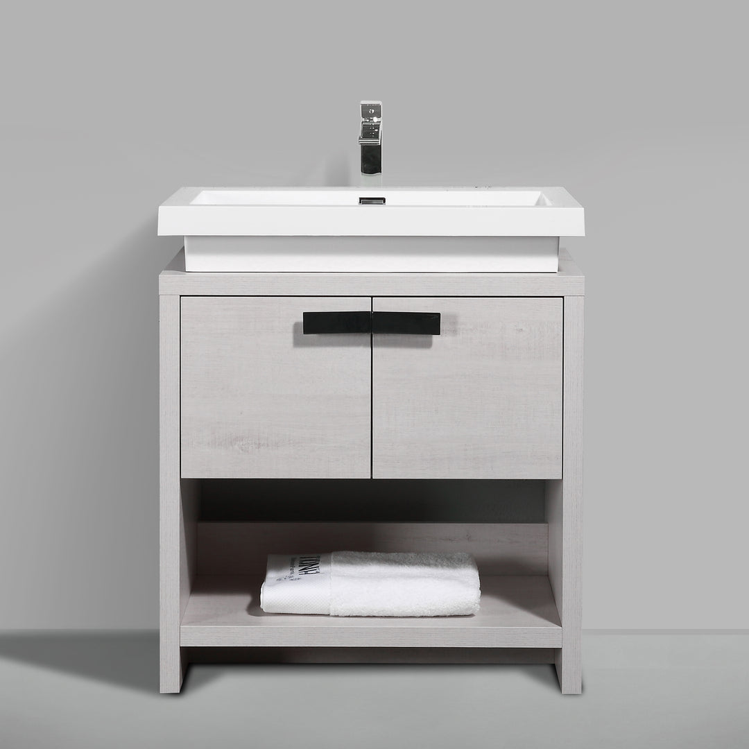 BAI 0791 Floor Standing 30-inch Bathroom Vanity Cabinet in Light Gray Finish