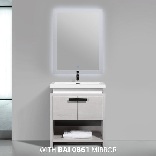 BAI 0791 Floor Standing 30-inch Bathroom Vanity Cabinet in Light Gray Finish