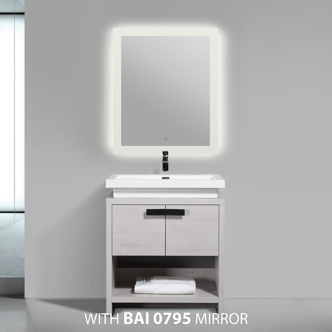 BAI 0791 Floor Standing 30-inch Bathroom Vanity Cabinet in Light Gray Finish
