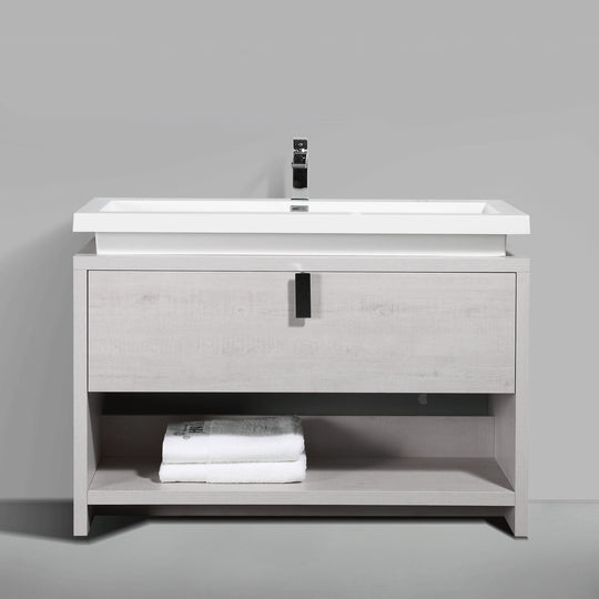 BAI 0792 Floor Standing 47-inch Bathroom Vanity Cabinet in Light Gray Finish