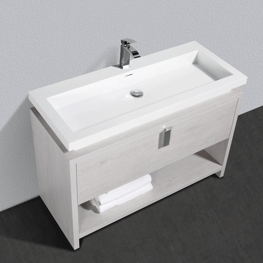 BAI 0792 Floor Standing 47-inch Bathroom Vanity Cabinet in Light Gray Finish