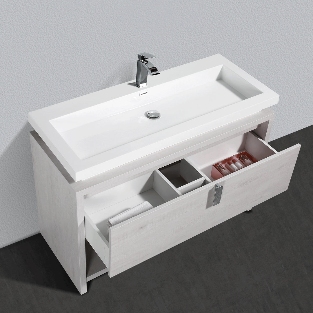 BAI 0792 Floor Standing 47-inch Bathroom Vanity Cabinet in Light Gray Finish