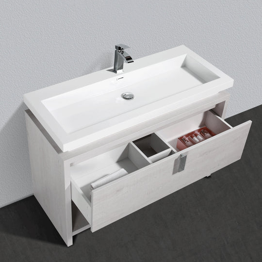 BAI 0792 Floor Standing 47-inch Bathroom Vanity Cabinet in Light Gray Finish