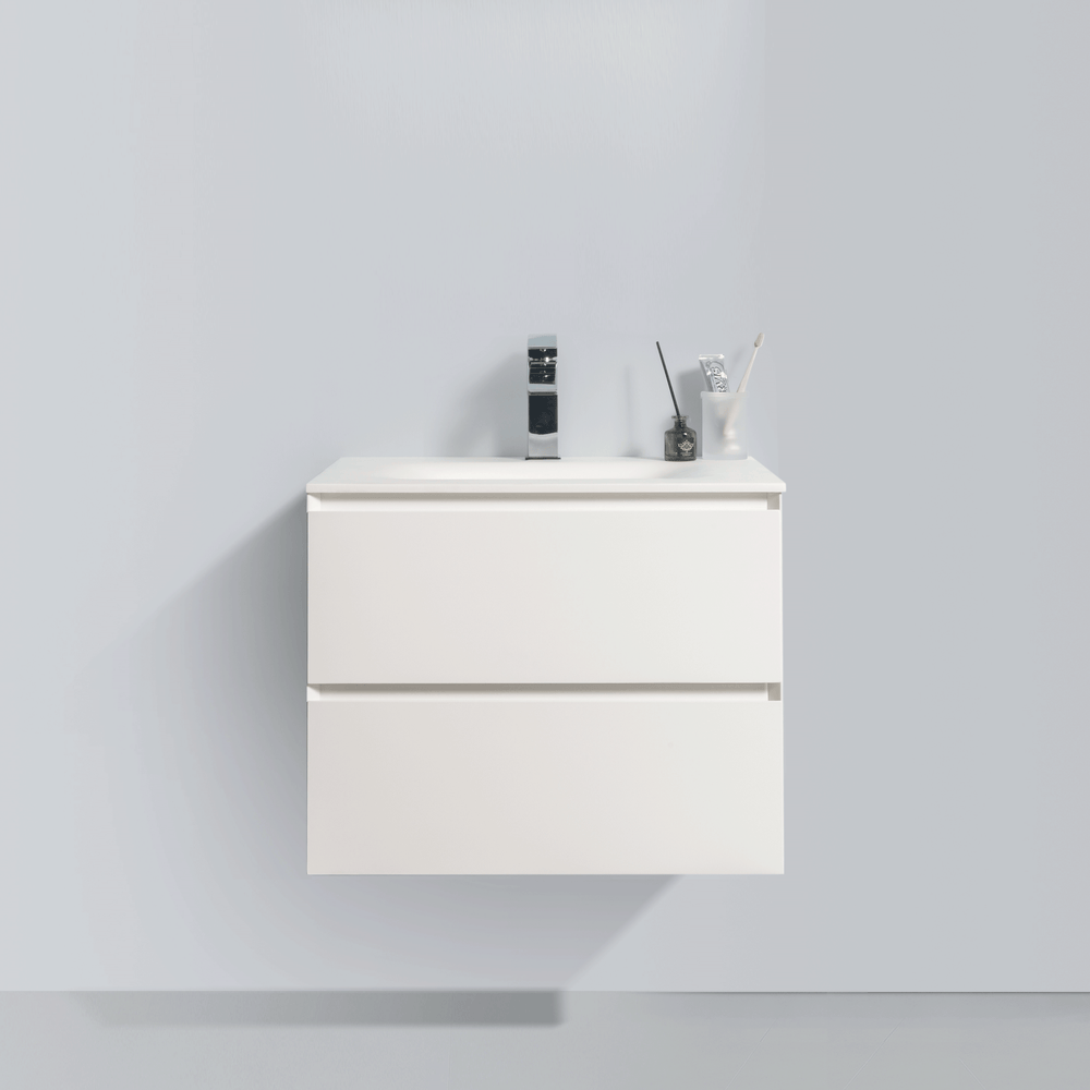 BAI 0800 Wall Hung 26-inch Bathroom Vanity in Matte White Finish
