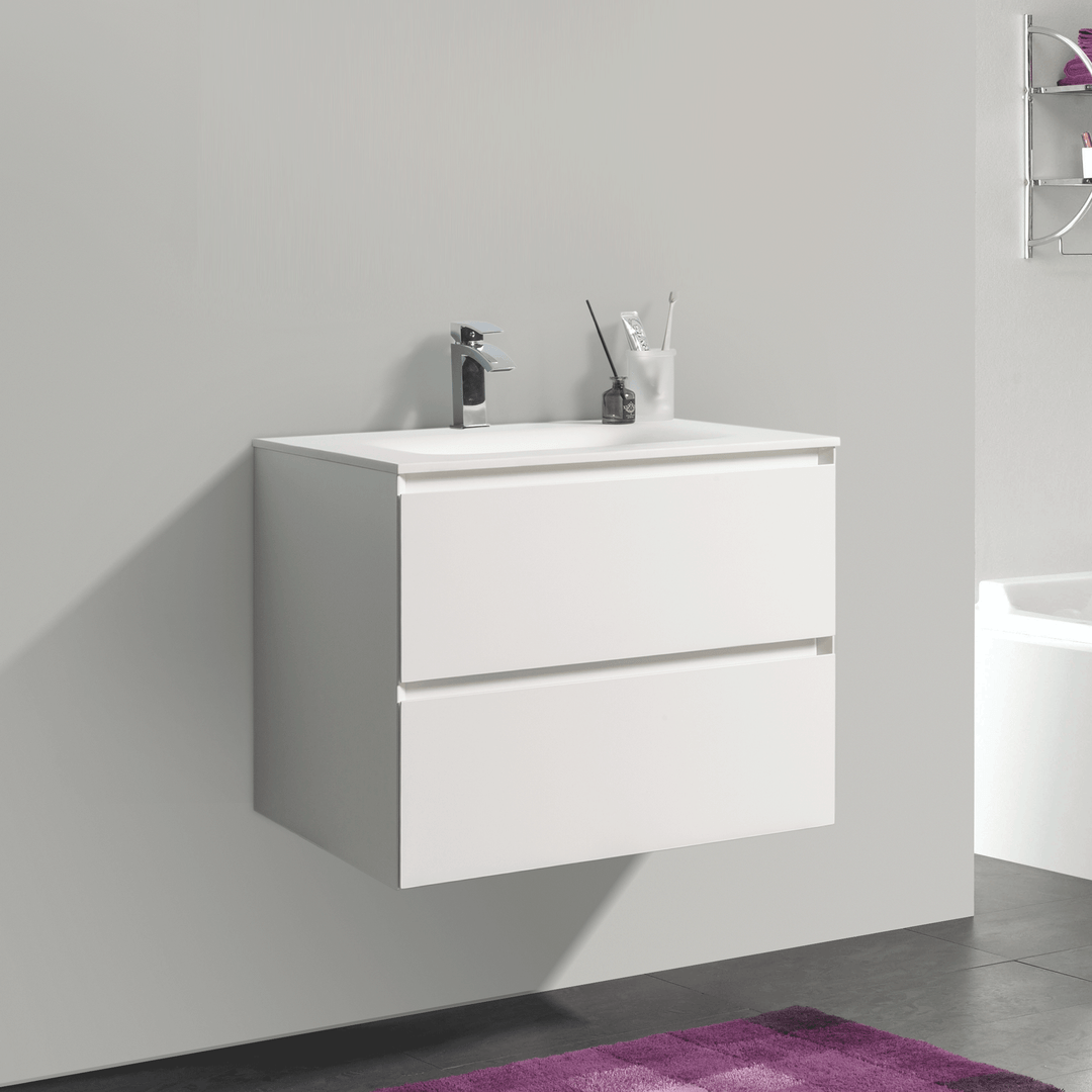 BAI 0800 Wall Hung 26-inch Bathroom Vanity in Matte White Finish