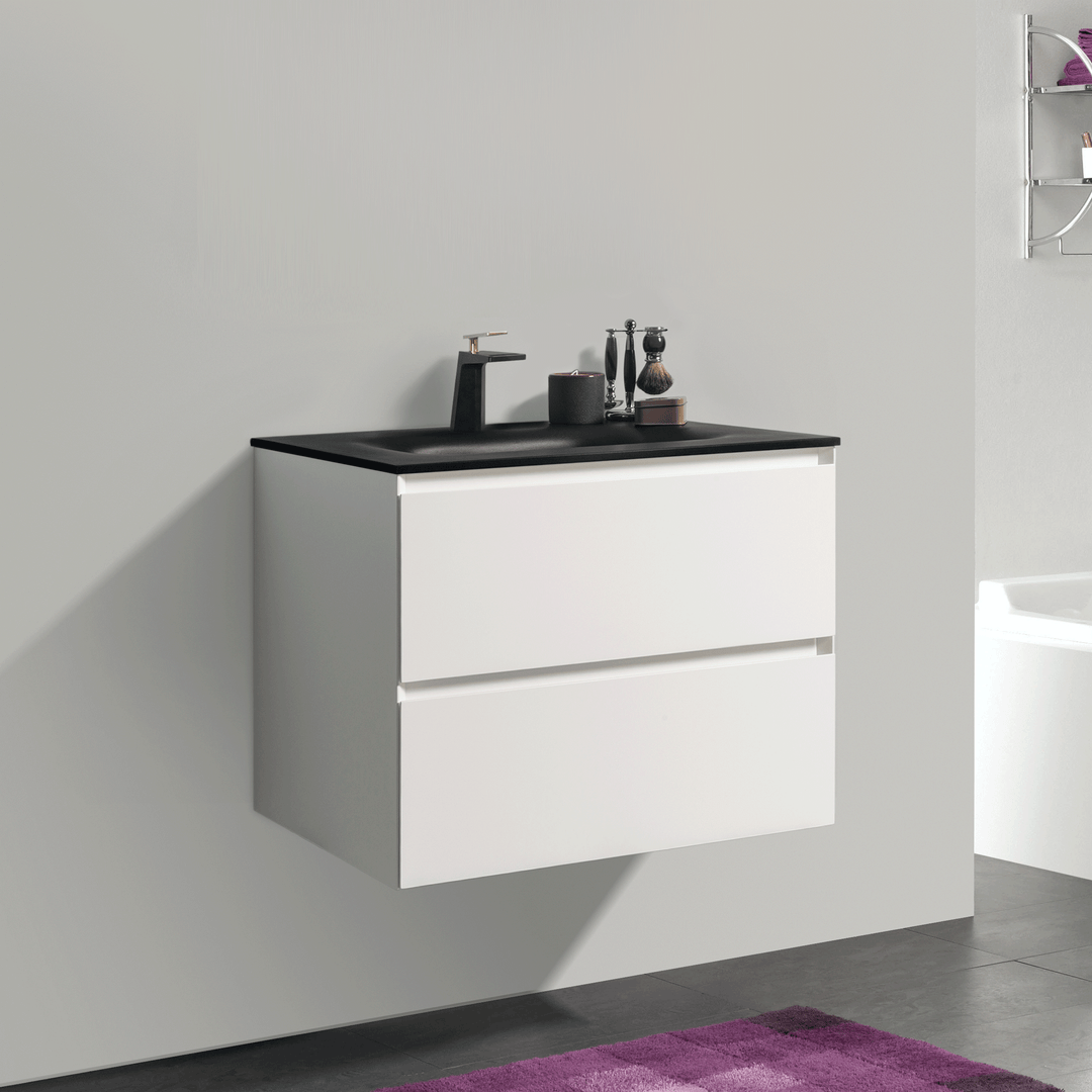 BAI 0801 Wall Hung 26-inch Bathroom Vanity in Matte White Finish