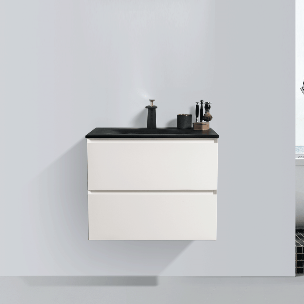 BAI 0801 Wall Hung 26-inch Bathroom Vanity in Matte White Finish