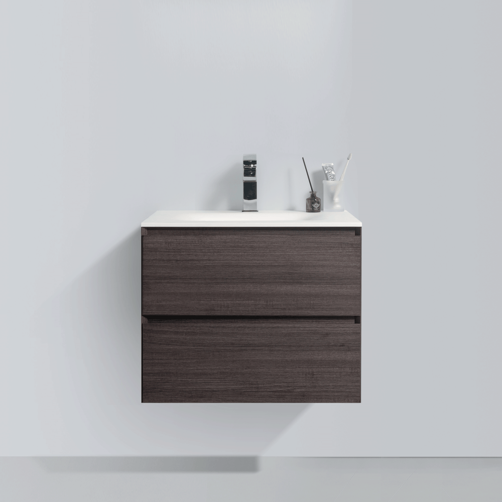 BAI 0804 Wall Hung 26-inch Bathroom Vanity in Graphite Wood Finish