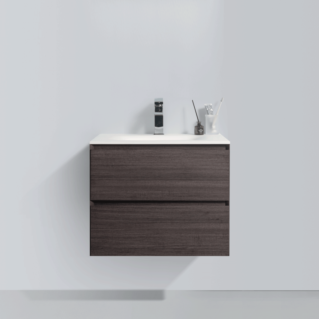 BAI 0804 Wall Hung 26-inch Bathroom Vanity in Graphite Wood Finish
