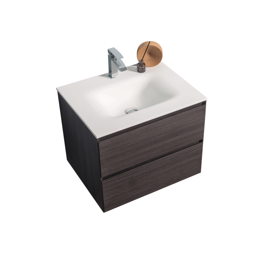 BAI 0804 Wall Hung 26-inch Bathroom Vanity in Graphite Wood Finish