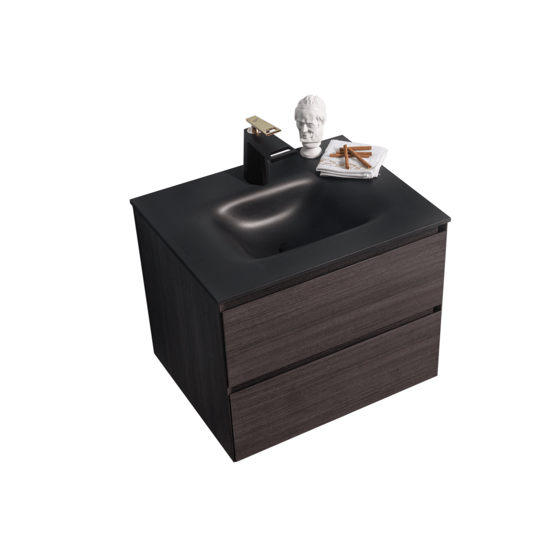 BAI 0805 Wall Hung 26-inch Bathroom Vanity in Graphite Wood Finish