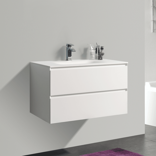 BAI 0806 Wall Hung 34-inch Bathroom Vanity in Matte White Finish