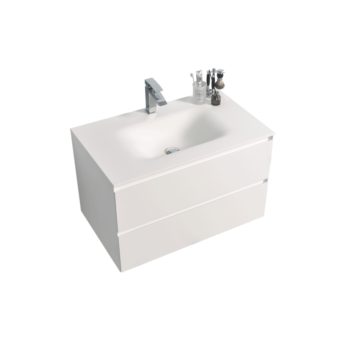 BAI 0806 Wall Hung 34-inch Bathroom Vanity in Matte White Finish