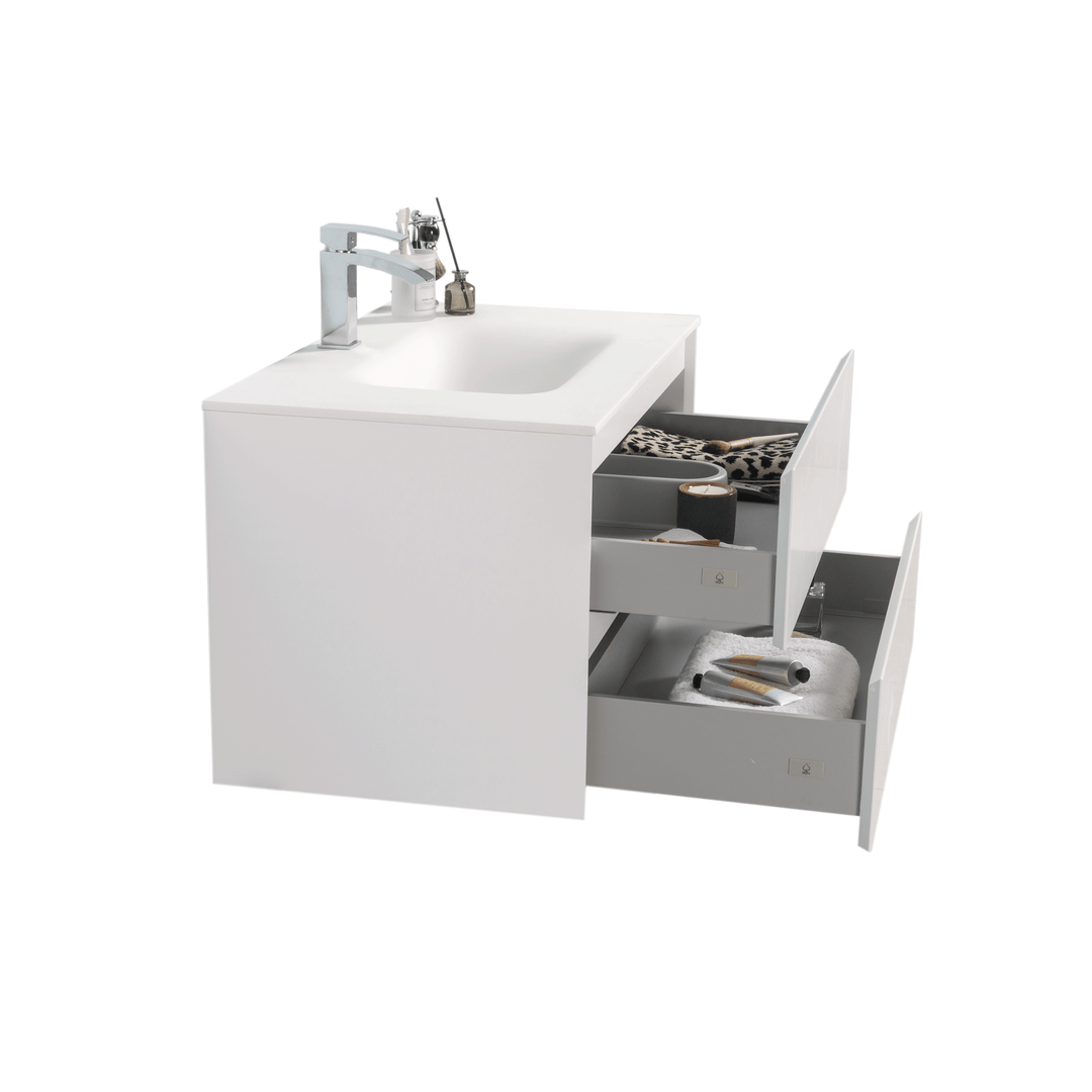 BAI 0806 Wall Hung 34-inch Bathroom Vanity in Matte White Finish
