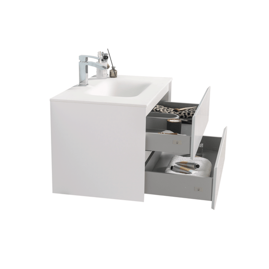 BAI 0806 Wall Hung 34-inch Bathroom Vanity in Matte White Finish