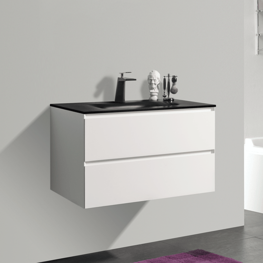 BAI 0807 Wall Hung 34-inch Bathroom Vanity in Matte White Finish