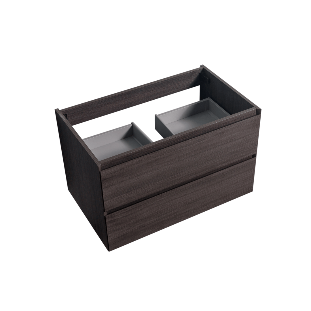 BAI 0811 Wall Hung 34-inch Bathroom Vanity in Graphite Wood Finish