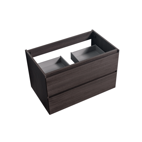 BAI 0811 Wall Hung 34-inch Bathroom Vanity in Graphite Wood Finish