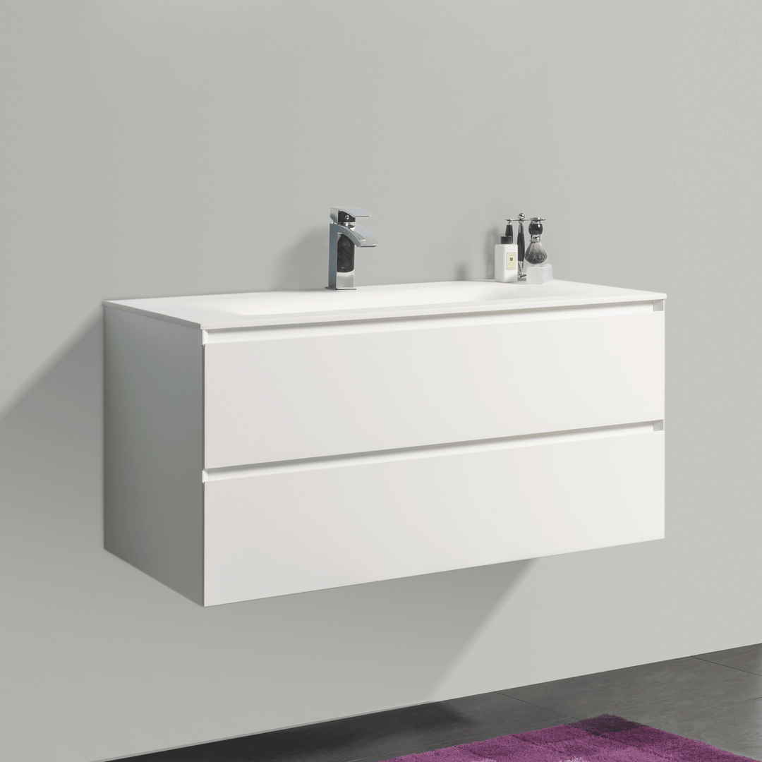 BAI 0812 Wall Hung 42-inch Bathroom Vanity in Matte White Finish