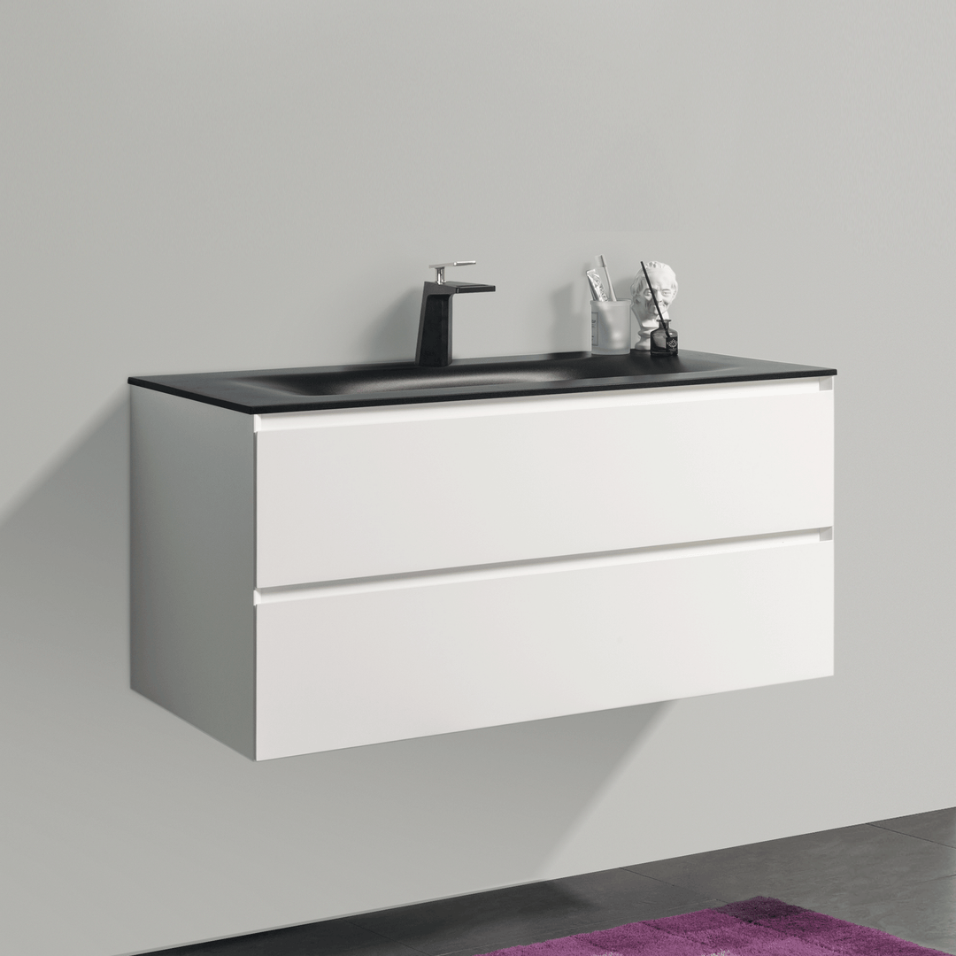 BAI 0813 Wall Hung 42-inch Bathroom Vanity in Matte White Finish