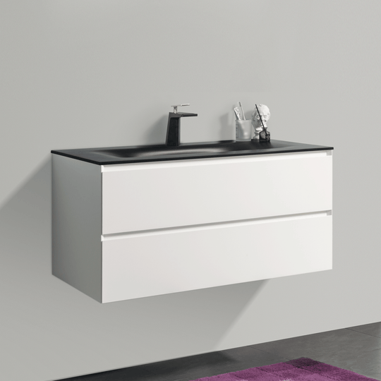 BAI 0813 Wall Hung 42-inch Bathroom Vanity in Matte White Finish